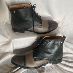 PIKOLINOS Two-Tone Black and Brown Boots